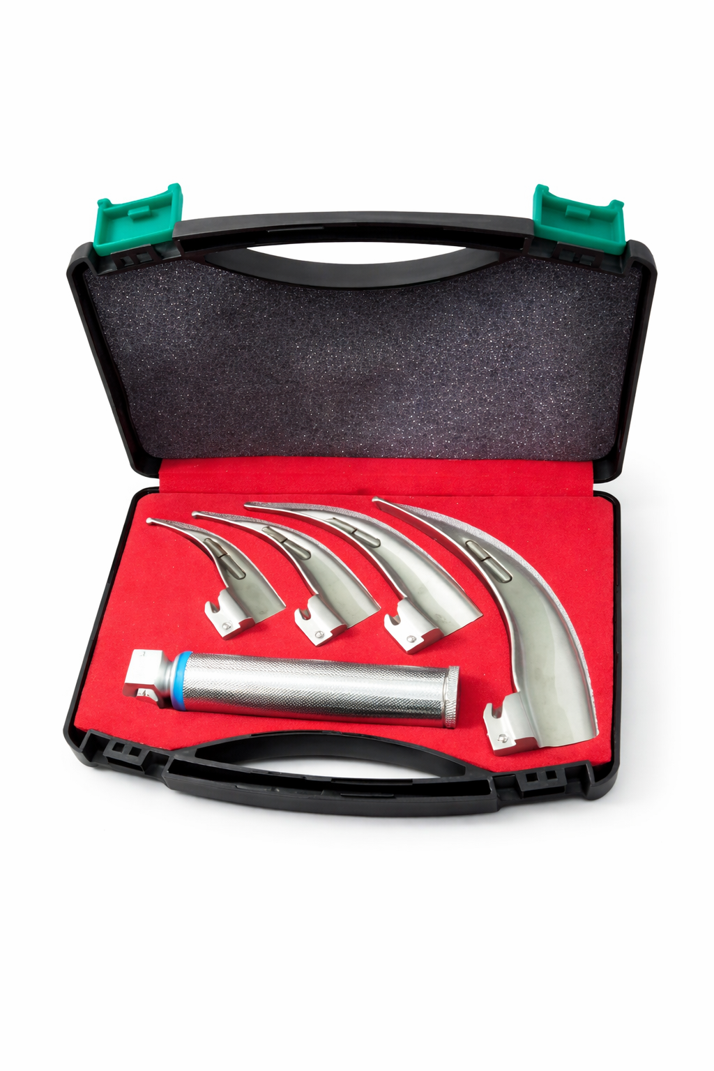 largen1 Macintosh Standard Laryngoscope Set – 4 Curved Stainless Steel Blades - Image 1