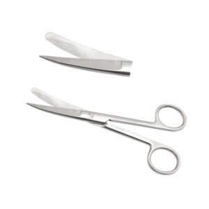 Nisha Surgical curved operating scissors 185mm blunt sharp stainless steel