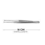 Standard Dissecting Forceps 18cm with 1×2 Teeth by Nisha Surgical