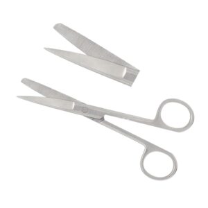 Nisha Surgical Standard Surgical Scissors 14cm Straight Blunt Sharp Stainless Steel