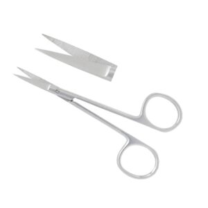 Nisha Surgical Eye Scissor Curved Blunt-Blunt 11.5cm Stainless Steel